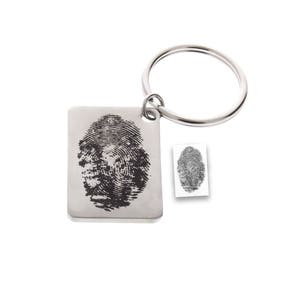 Fingerprint Keychain, Fingerprint Engraved, Memorial Keepsake, Fingerprint Jewelry, Fingerprint Necklace, Engraved Fingerprint