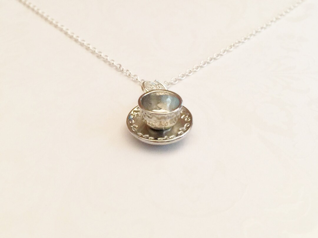 Tea Cup Necklace Coffee Cup Necklace Gift for Tea or Coffee Etsy