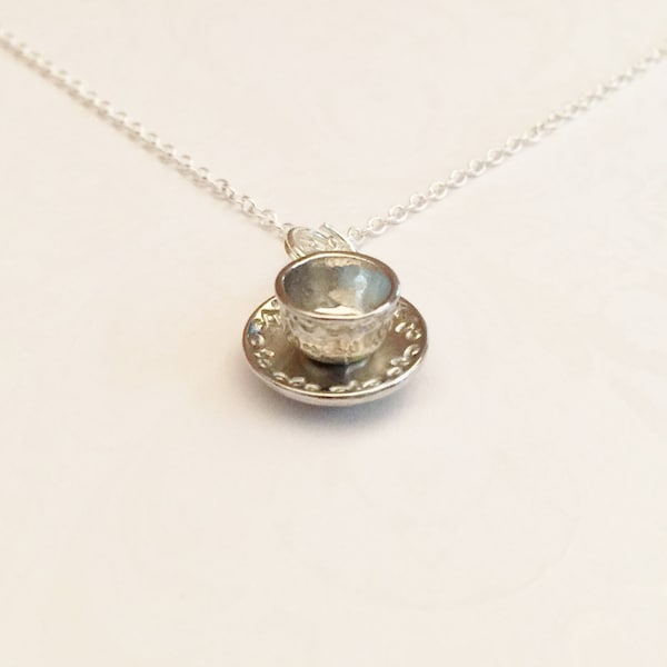 Tea Cup Necklace Etsy