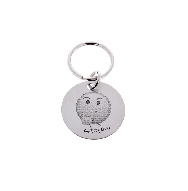 Emoji Keychain Custom Keychain Personalized Emoticon Etsy