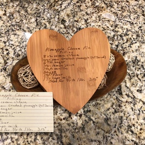 Personalized cutting board, handwriting, handwritten recipe, cutting board, recipe cutting board, engraved handwriting, recipe cutting board image 4