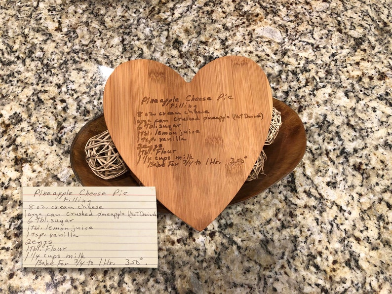 Personalized cutting board, handwriting, handwritten recipe, cutting board, recipe cutting board, engraved handwriting, recipe cutting board image 4