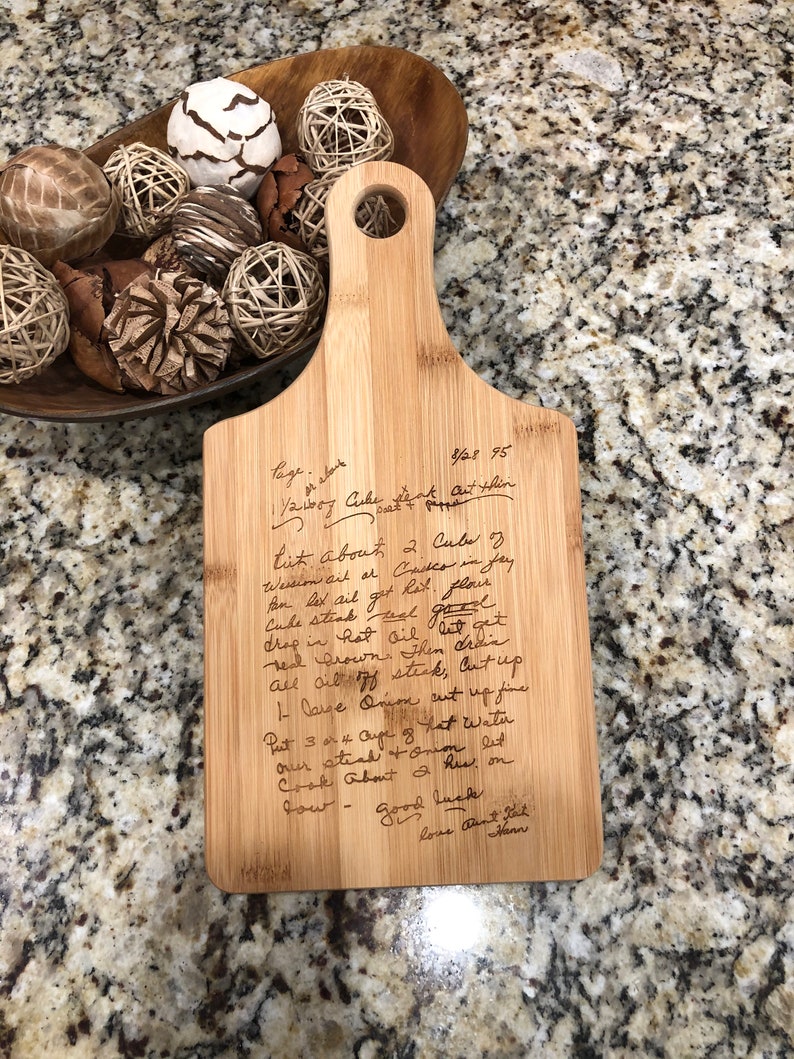 Personalized cutting board, handwriting, handwritten recipe, cutting board, recipe cutting board, engraved handwriting, recipe cutting board image 6