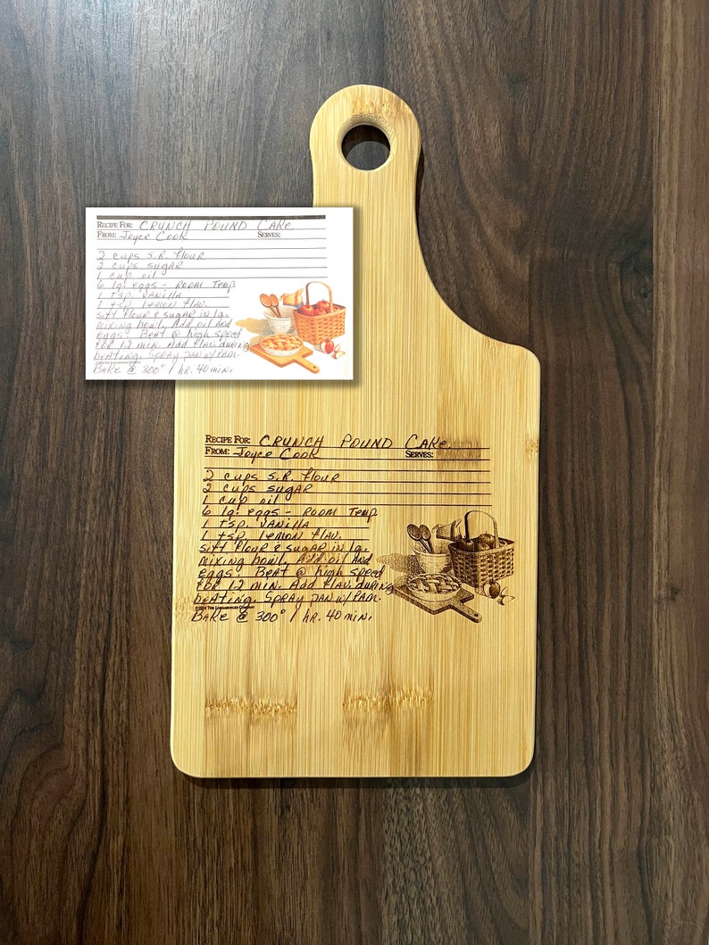 Personalized cutting board, handwriting, handwritten recipe, cutting board, recipe cutting board, engraved handwriting, recipe cutting board image 5