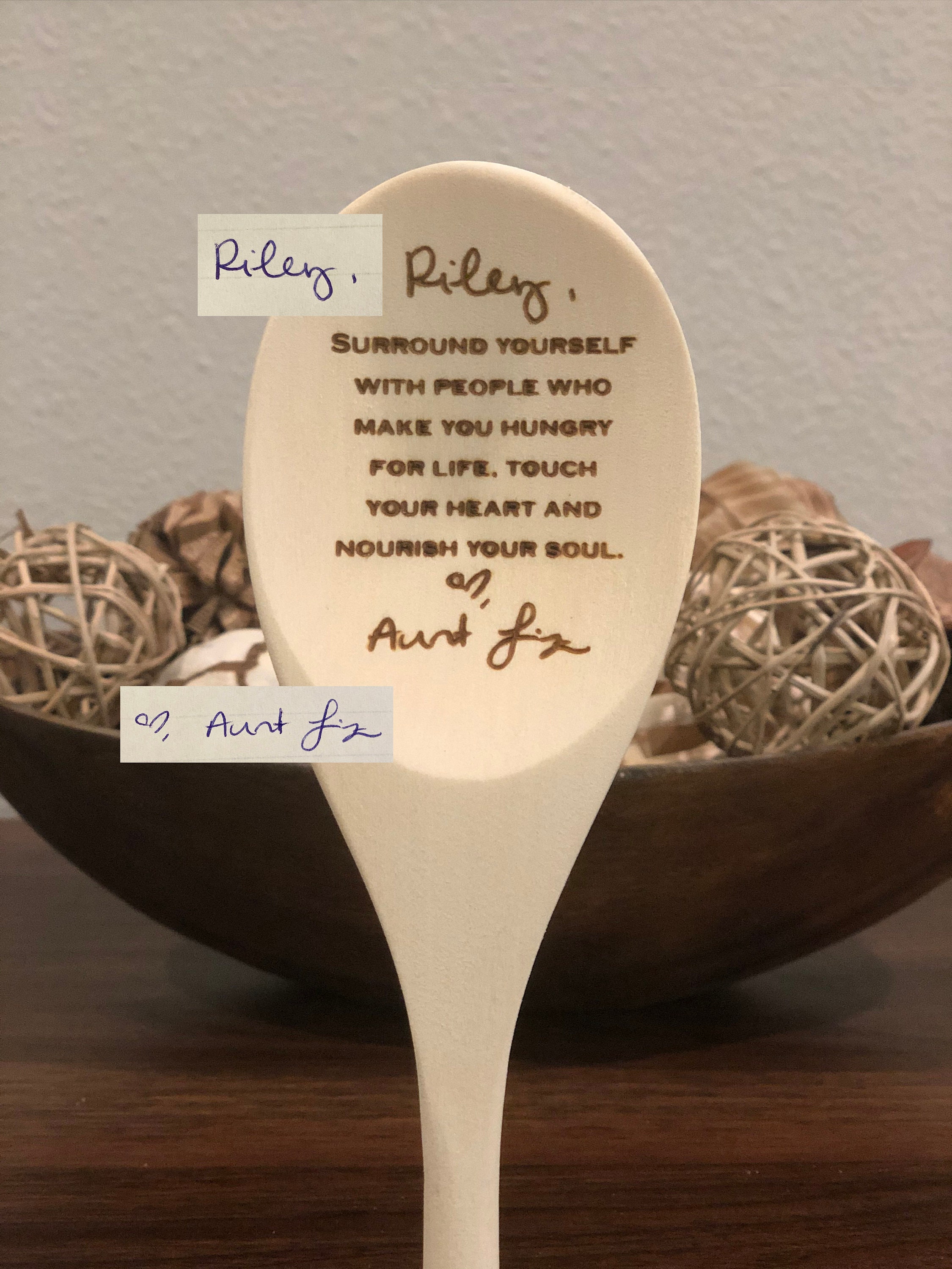 Spoon Writing Personalized Real Handwriting Wood Spoon, Handwriting Gifts, Wooden ...