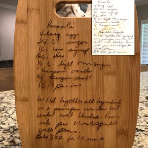 Personalized cutting board, handwriting, handwritten recipe, cutting board, recipe cutting board, engraved handwriting, recipe cutting board image 3