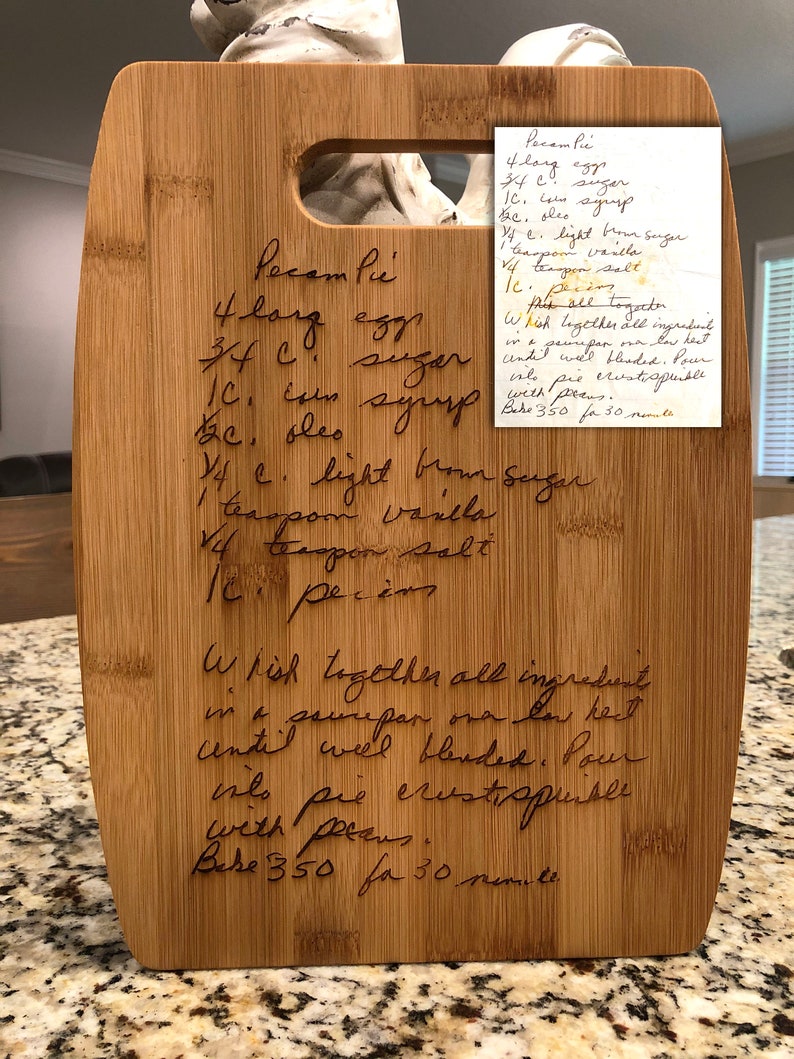 Personalized cutting board, handwriting, handwritten recipe, cutting board, recipe cutting board, engraved handwriting, recipe cutting board image 3