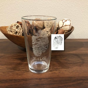 Baby footprints, beer glass, pint glass, custom beer glass, gifts for dad, first time dad gift, memorial gifts, pint glass, baby footprints image 8