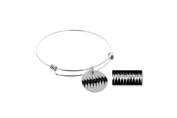 Sound Wave Bracelet, Heartbeat Bracelet, Sonogram Bracelet