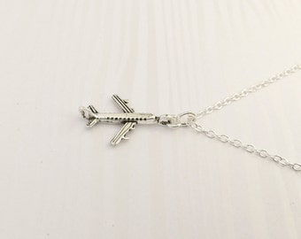 Airplane Necklace, Jet Necklace, Plane Necklace, Gift for Flight Attendant, Stuardist Necklace, Gift for Pilot, Pilot Necklace, Flying Gift