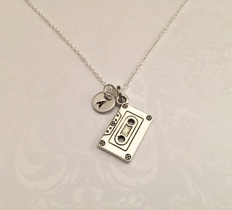 Awesome Cassette Tape Necklace with Initial Gift for Musicians Etsy