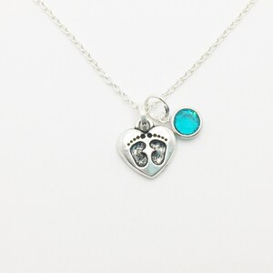 Baby Footprints Necklace, Gift for Mother, Baby Feet Necklace for Mother, Grandma, Memorial Necklace, Baptism Necklace, Mom to Be