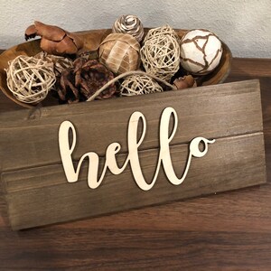Hello Sign, Hello Door Sign, Wood Sign, Wood Wall Sign, Hello Wood Sign ...