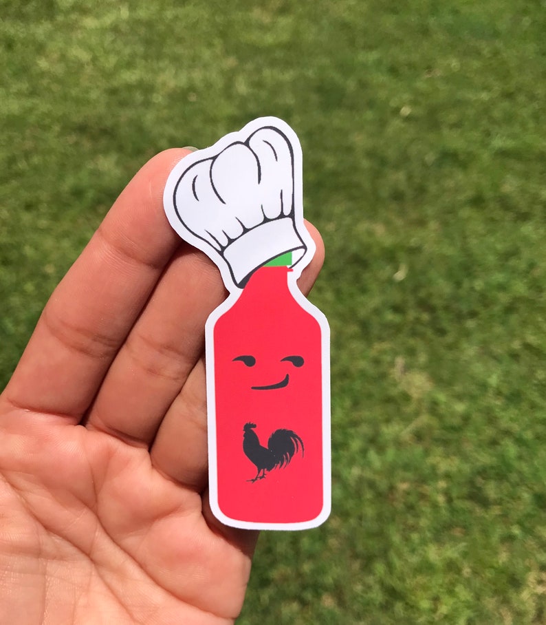 Sriracha, Sriracha Sauce, Stickers, Hot Sauce, Chef, Funny Stickers, Planner Stickers, Sticker, Hot Sauce Sticker, Siracha, Foodie, laptop image 1