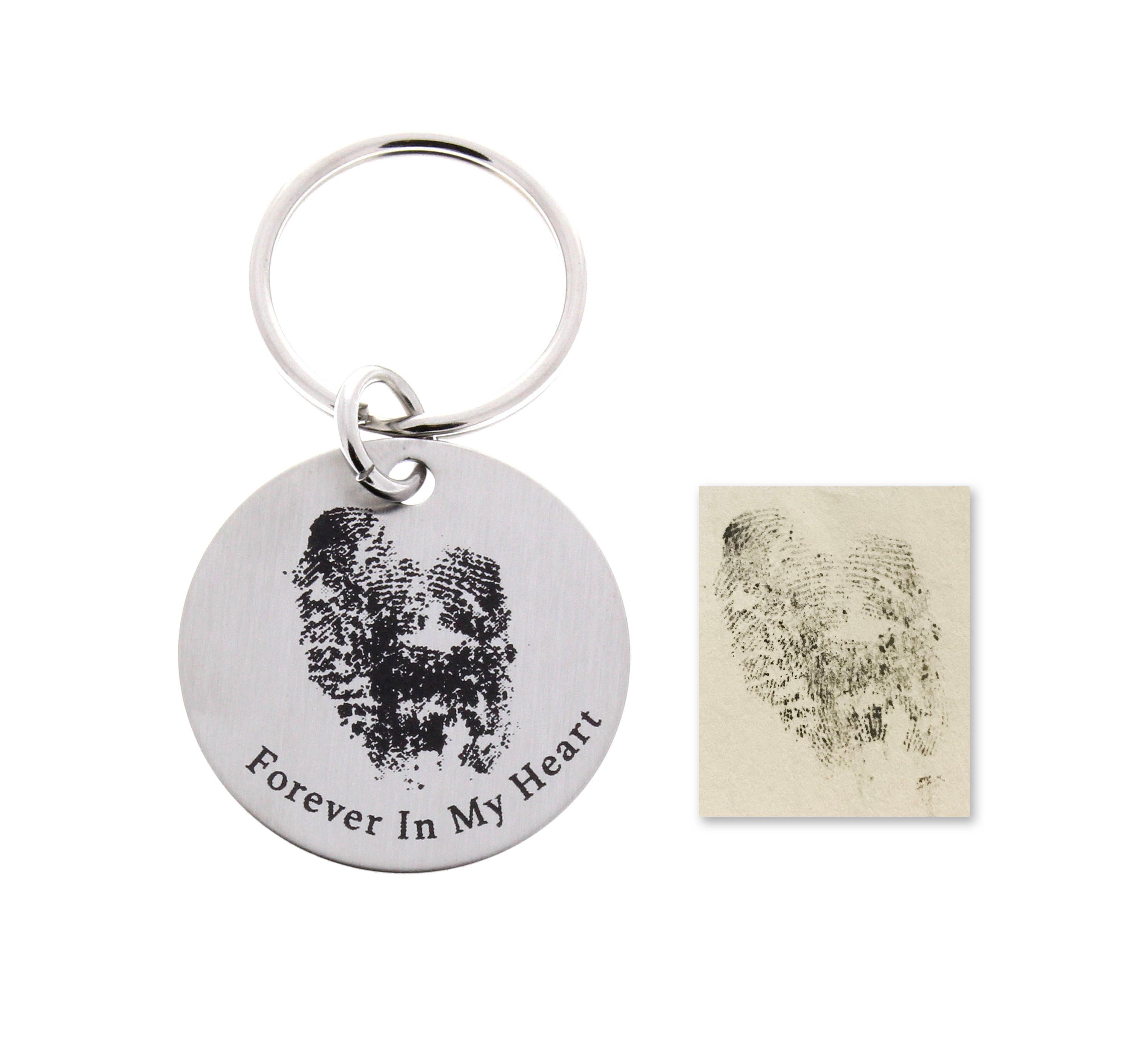 Fingerprint Keychain Memorial Gift Gifts for Men Gifts for Etsy
