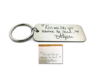 Handwriting Keychain, Handwritten Gifts, Memorial Gift, Handwritten Keychain, Engraved Gifts, Personalized, Gifts for him, Gifts for her