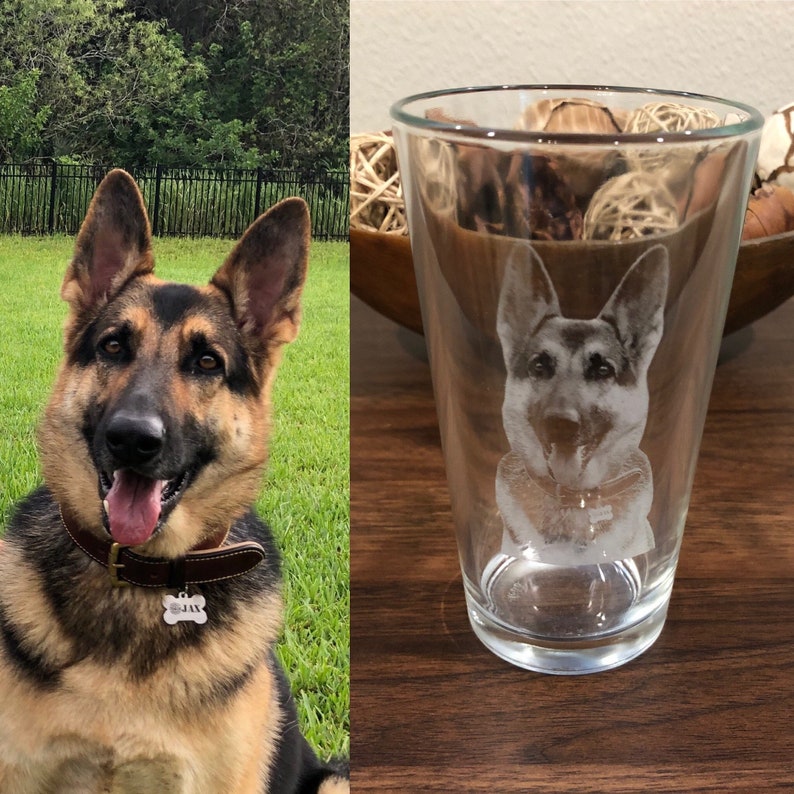 Pet photo glass, photograph on glass, rock glass, pint glass, custom beer glass, pet memorial gift, pet keepsakes, pet gifts, pet loss gift image 1