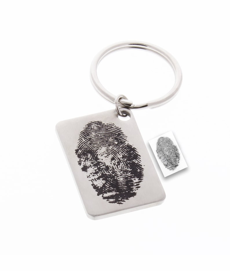 Fingerprint Keychain // Fingerprint Gifts // Memorial Keepsake Etsy
