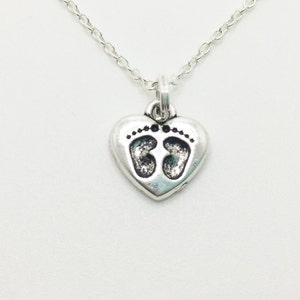Baby Footprints Necklace, Gifts for mom, first time mom gift, baby memorial, baby feet necklace, mothers day gift