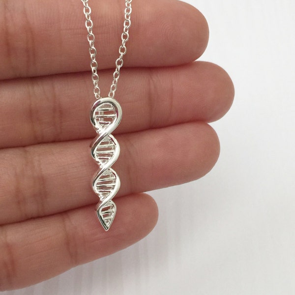 DNA Strand Necklace Double Helix, DNA Necklace, Gift for Doctor, Gift  Chemist, Pre Med Student Nurse Paramedic Molecular Jewelry