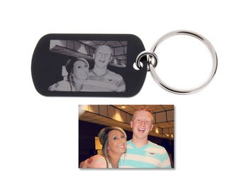 Picture keychain, photograph engraved, Dog Tag, Handwriting keychain, Memorial Gift, photos Engraved Keychain, Photo Keychain, Anniversary