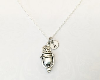 Microphone Necklace, Microphone Gifts, Gifts for Singer Song Writer, Gift for Music Teacher, Gift for Band Member