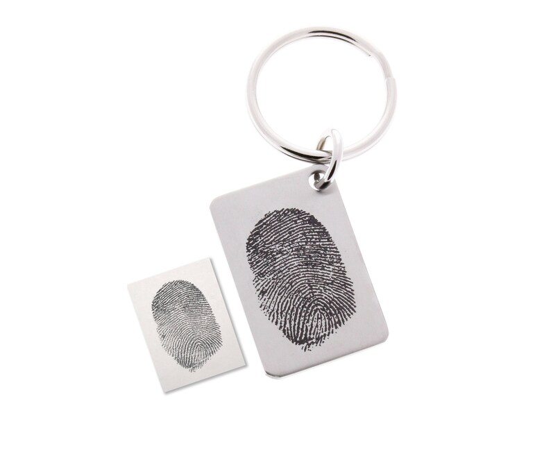 Fingerprint Keychain // Fingerprint Gifts // Memorial Keepsake Etsy