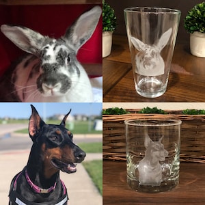 Pet photo glass, photograph on glass, rock glass, pint glass, custom beer glass, pet memorial gift, pet keepsakes, pet gifts, pet loss gift image 5
