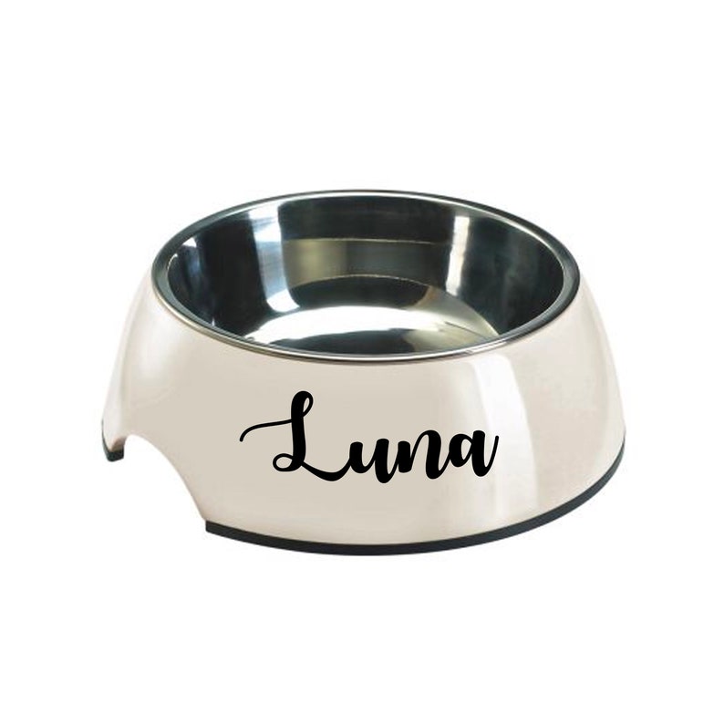 Dog bowl vinyl name sticker custom dog bowl dog bowl name Etsy
