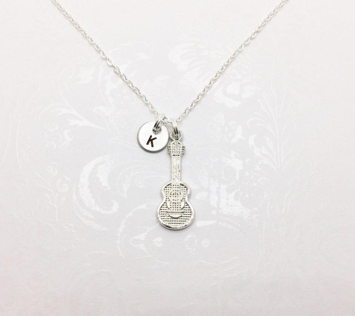 Acoustic Guitar Necklace With Choice of Swarovski Birthstone & Etsy