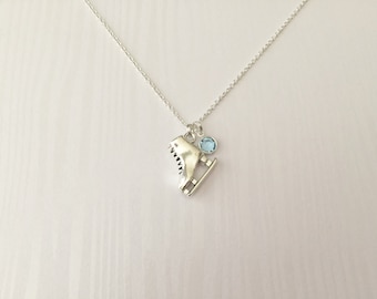 Ice Skating Necklace, Ice Hockey Necklace, NHL Necklace, Hockey Girlfriend, Hockey Wife, Hockey Fan Gift, Ice Skater, Ice Skating Gift