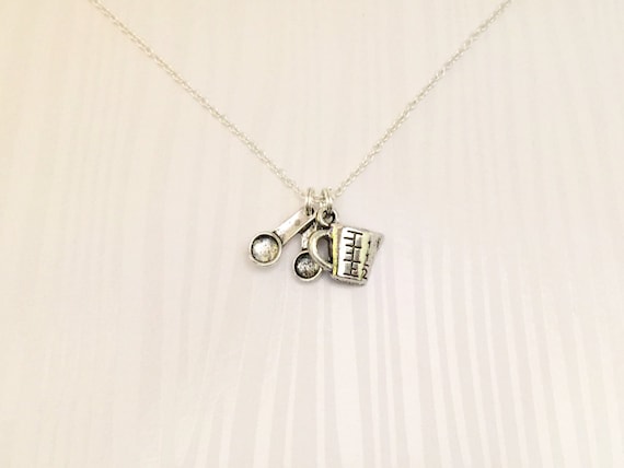 Baking Necklace Measuring Spoons & Sugar Necklace Gift for Bakers, Gift for Chefs, Gift for Cooks, Baking Gift, Gift for Culinary Student