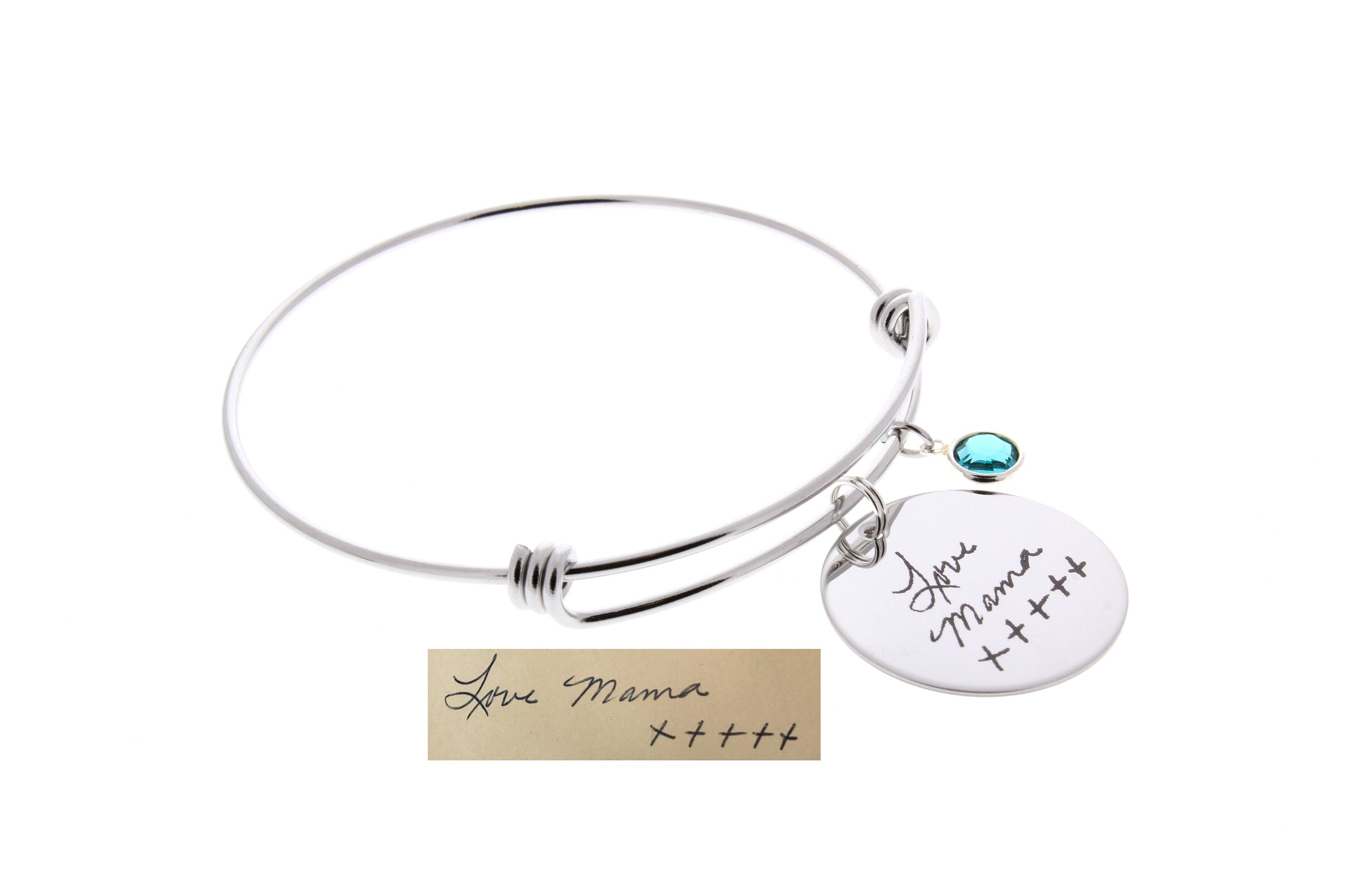 Handwriting Bangle Bracelet, Handwriting Engraved, Signature Engraved ...