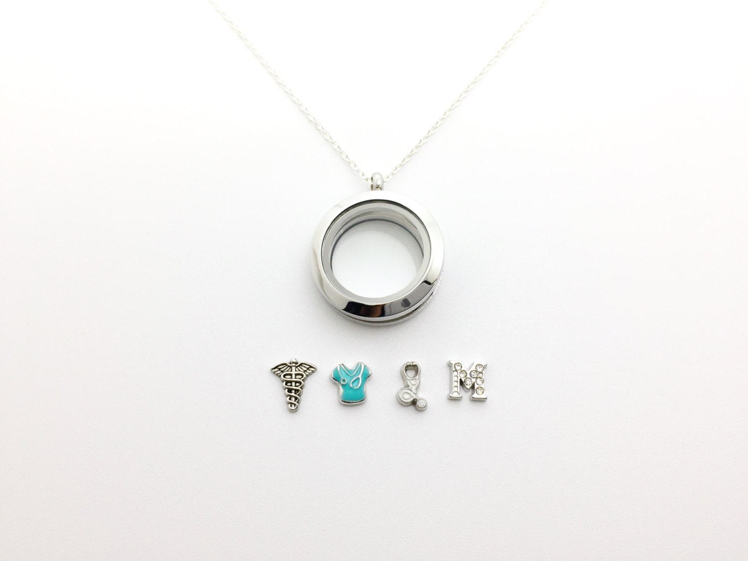 Doctor Locket Floating Locket Doctor Necklace, RN Necklace, Gift for Nurse, Nurse ...