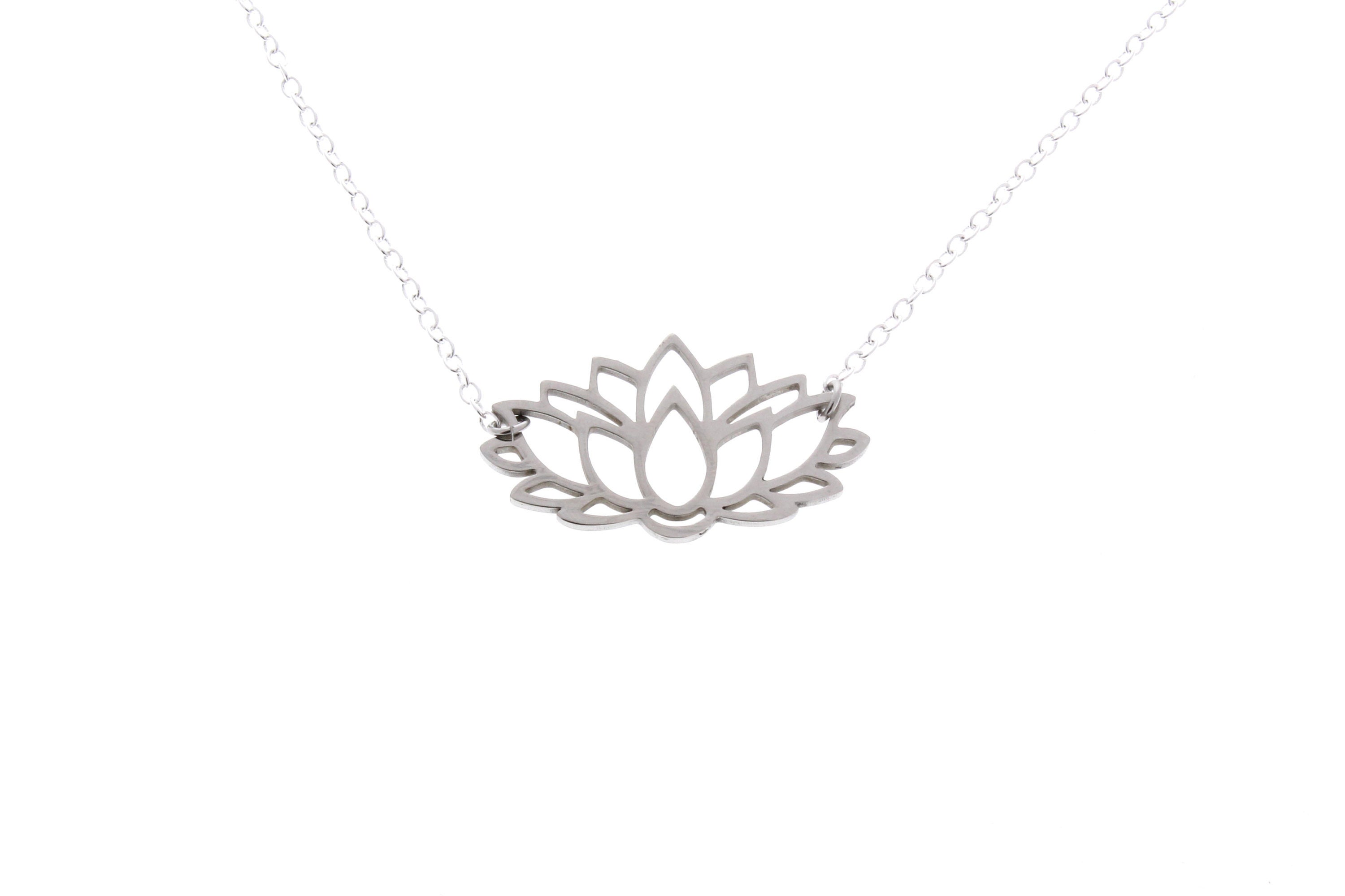 Lotus Flower Necklace Lotus Symbol Lotus Necklace Om | Etsy