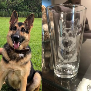 Pet photo glass, photograph on glass, rock glass, pint glass, custom beer glass, pet memorial gift, pet keepsakes, pet gifts, pet loss gift image 2