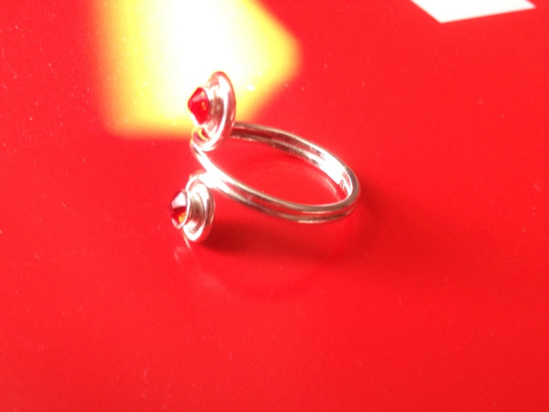 Swirl size 3.8 Toe Ring Pinkie Knuckle Thumb Midi Summer Beach Body Jewelry Anniversary Handmade Hot New Sterling Silver GRANET CRYSTAL
