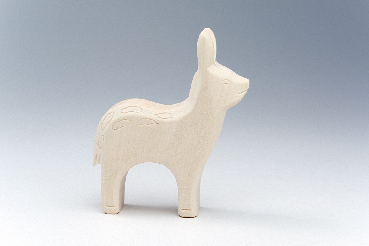 Toy Deer Wooden Deer Roe Figurine Wooden Animal Toys Etsy