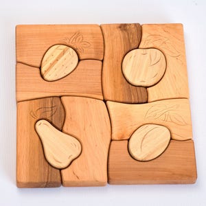Wooden Vegetabls - Wood Play Set - Walfdorf Cubes - Wooden Meccano - Eco-Puzzle - Wood Toys - Wooden puzzle - Puzzle Toy - Kids gifts