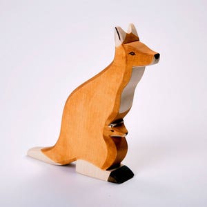 Kangaroo Toy Kangaroo wooden toy Handmade Toys Wood Animal Toy Australian animal wooden animal natural wooden toy Gift Of Wood image 1