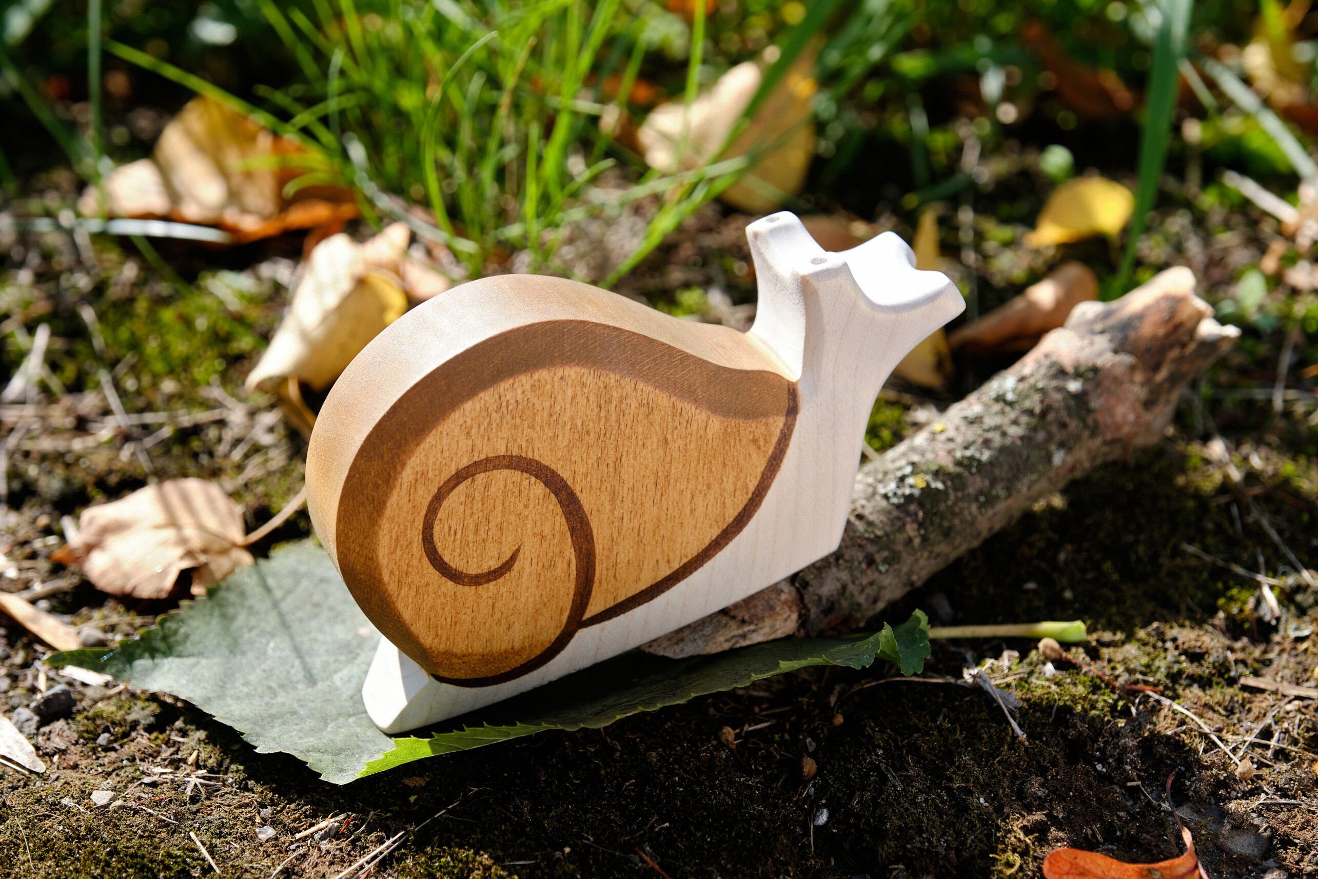 Wooden Snail Toy - Snail Wooden - Animal Toy Snail - Snail