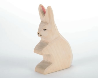 Statuetta di coniglio - Coniglietto di legno - Giocattoli in legno - Giocattoli per bambini piccoli - Statuette in legno - Collezionista di giocattoli - Regali utili per neonati - Dadakacraft