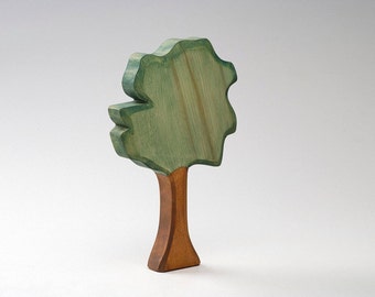 Waldorf Tree Toy - Wooden Tree - Eco Friendly - Natural - Waldof Tree Toy - Wood Green Tree - DadakaCraft - Waldorf Toy - Forest Wood