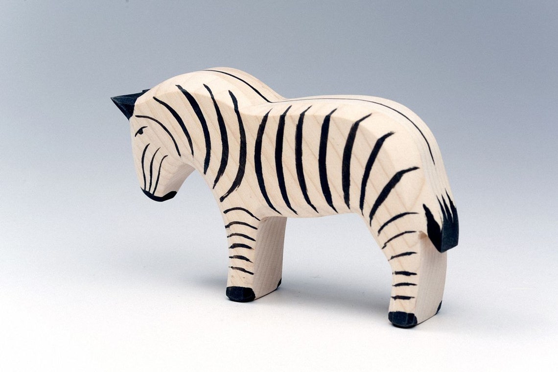 Zebra Toy Zebra Horse Figurine Waldorf Zebra Wood Toy Etsy