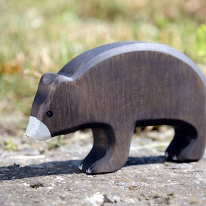 Bear - Wooden Toy Bear - Wood Bear Figurine - Wooden figurine - Wooden Animal - Forest animal - Indian Animals - Natural Toy - Zoo Animals