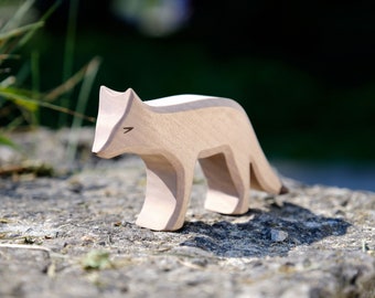 Indian Fox - Bengal Fox - Fox Toy - Wooden Fox - Indian Animals - Exotic Fox - Waldorf Toy - Hand Carved - Wooden Animals - Fox Figure