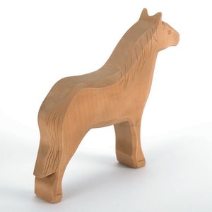 Wooden horse Toy Horse Eco Toys Traditional Toys Educational Toys Carved Animals Wooden Figures Gift For Baby Learning Games image 2
