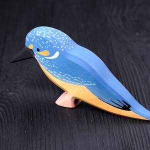 Eisvogel - Eisvogel aus Holz - Geschenk aus Holz - Vogel aus Holz - Holz Vogel Figur - Vogel Figur - Vogel Statue - DadakaCraft