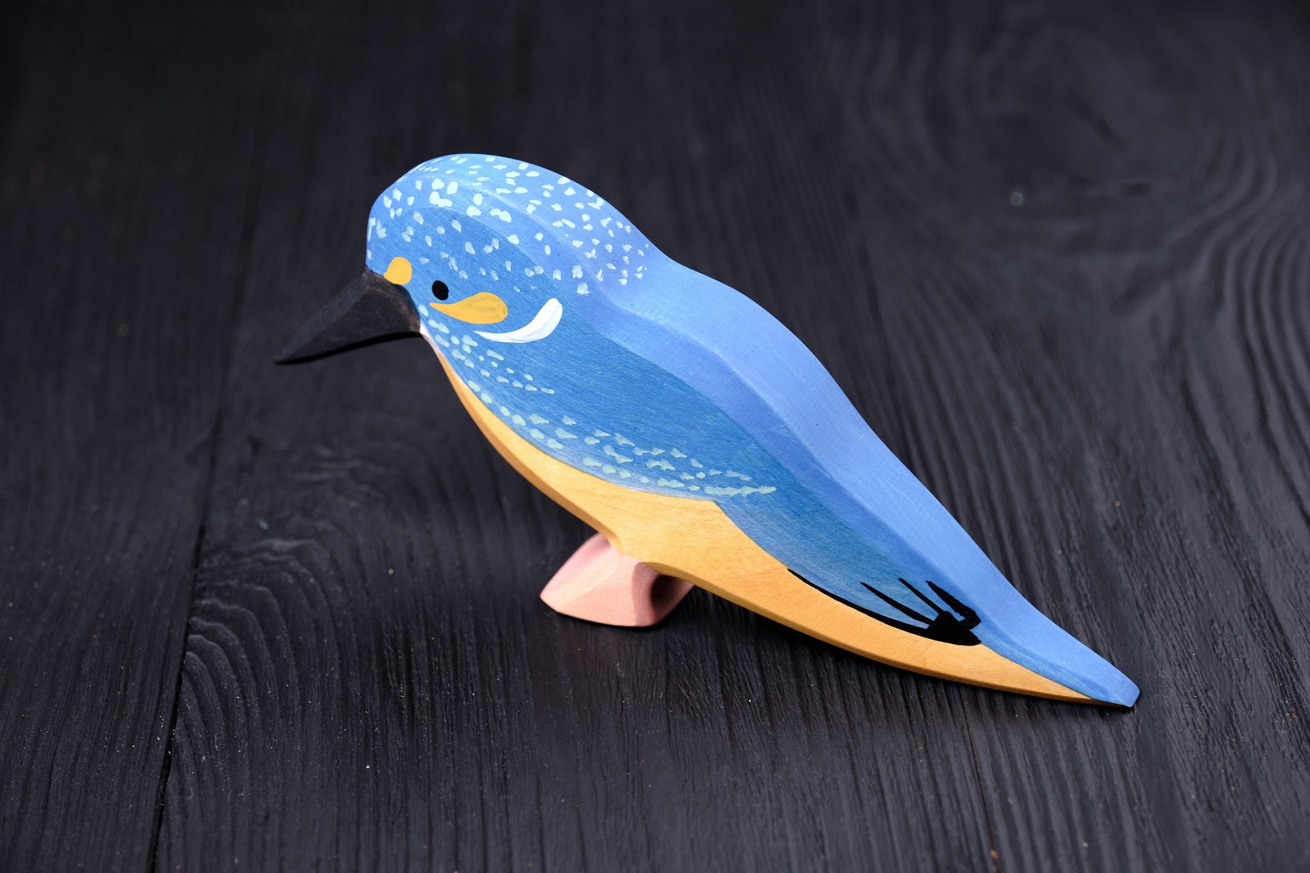 【木彫バードカービング】カワセミ バードカービング作品 カワセミ 鳥の木彫り 彫刻 ume 通販