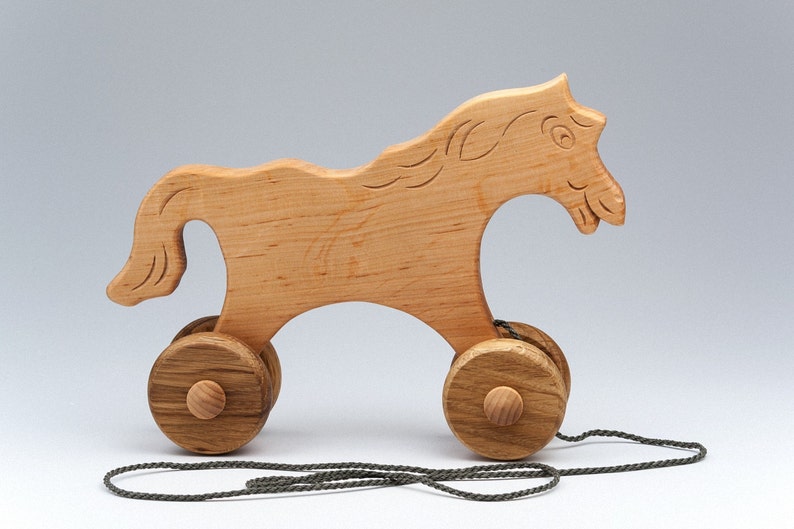 Handmade Toy Pull Rolling Horse Wooden Horse Toy Gifts For Kid Rolling Toy Push /& Pull Toy Eco Toy With Wheels Wood Baby Toys